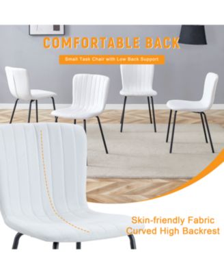 Streamdale Luxury Minimalist Dining Chairs - Set of 4, Black Metal Legs