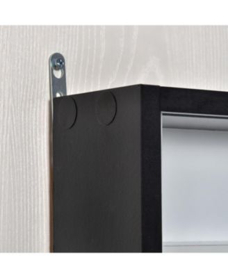 5-Tier Display Cabinet, Glass Display Case with 2 Doors and Adjustable Shelves, Wall-Mounted, Black, White