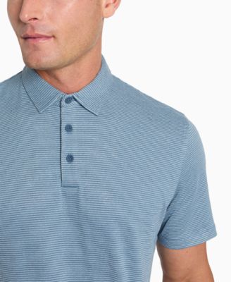 Men's Slim-Fit Two-Toned Textured-Knit Polo Shirt