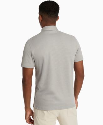 Men's Slim-Fit Two-Toned Textured-Knit Polo Shirt