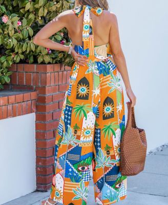 Women's Tropical Paradise Wide Leg Jumpsuit