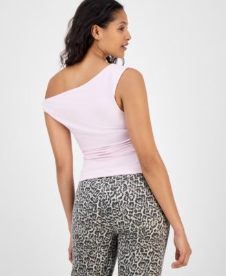 Juniors' Twisted-Strap Asymmetrical Top