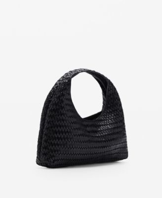 MANGO - Women's Braided Leather Handbag
