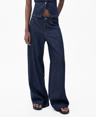 MANGO - Women's Wideleg Mid-Rise Jeans