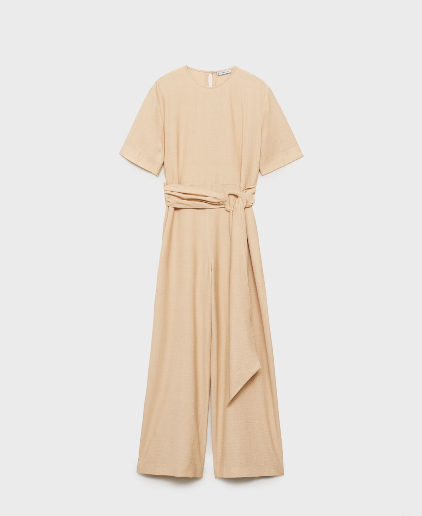 Женский комбинезон MANGO Straight-Fit Short-Sleeved Jumpsuit, цвет: Экрю — фото 3