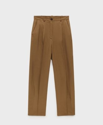 Women's Linen-Blend Pleated Pants