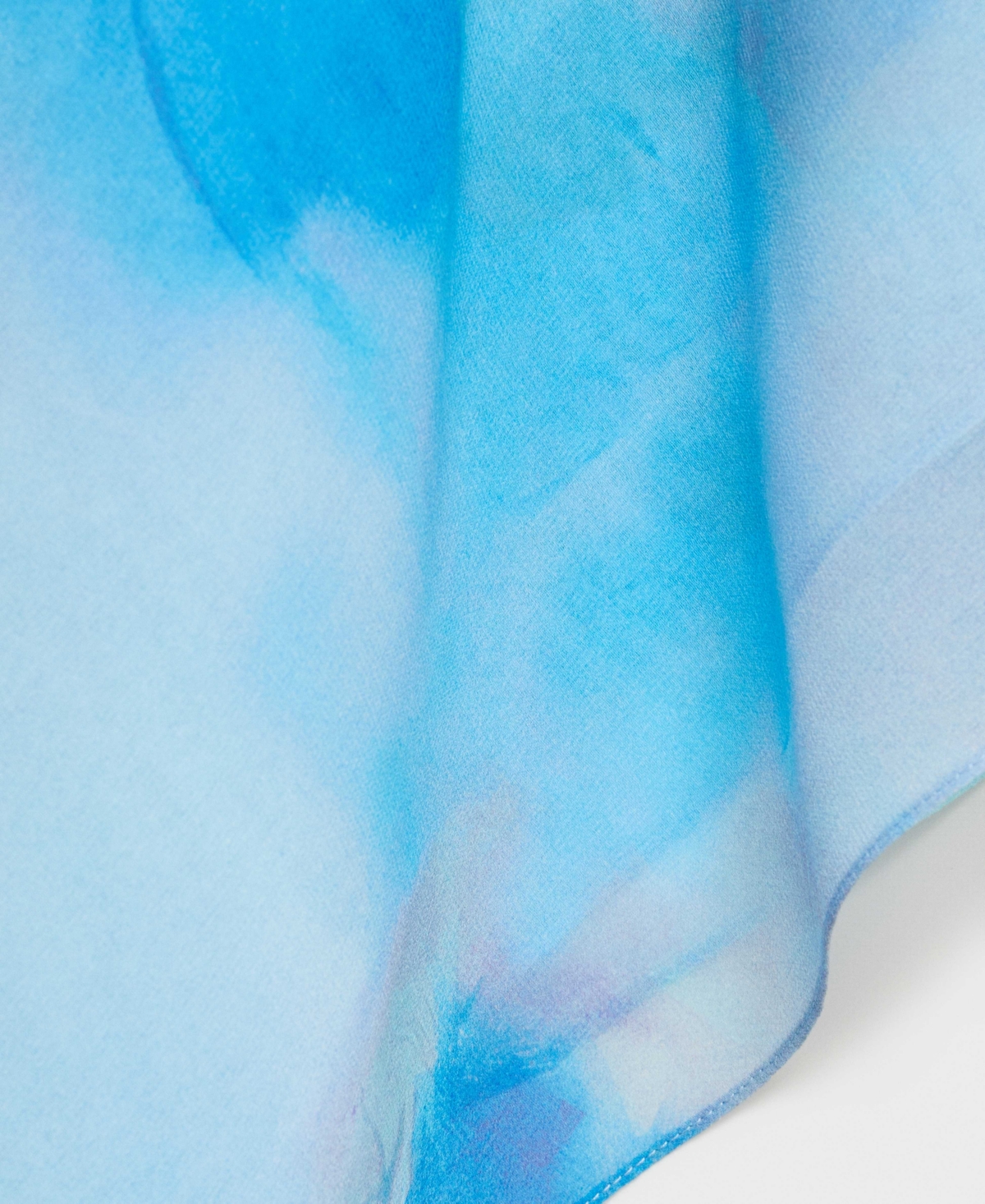 Mango Asymmetrical Floral Scarf Dress Blue