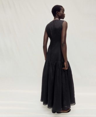 Women's Ruffled Linen-Blend Dress