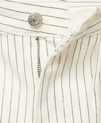 Women's Stripes and Belt Wide Leg Jeans