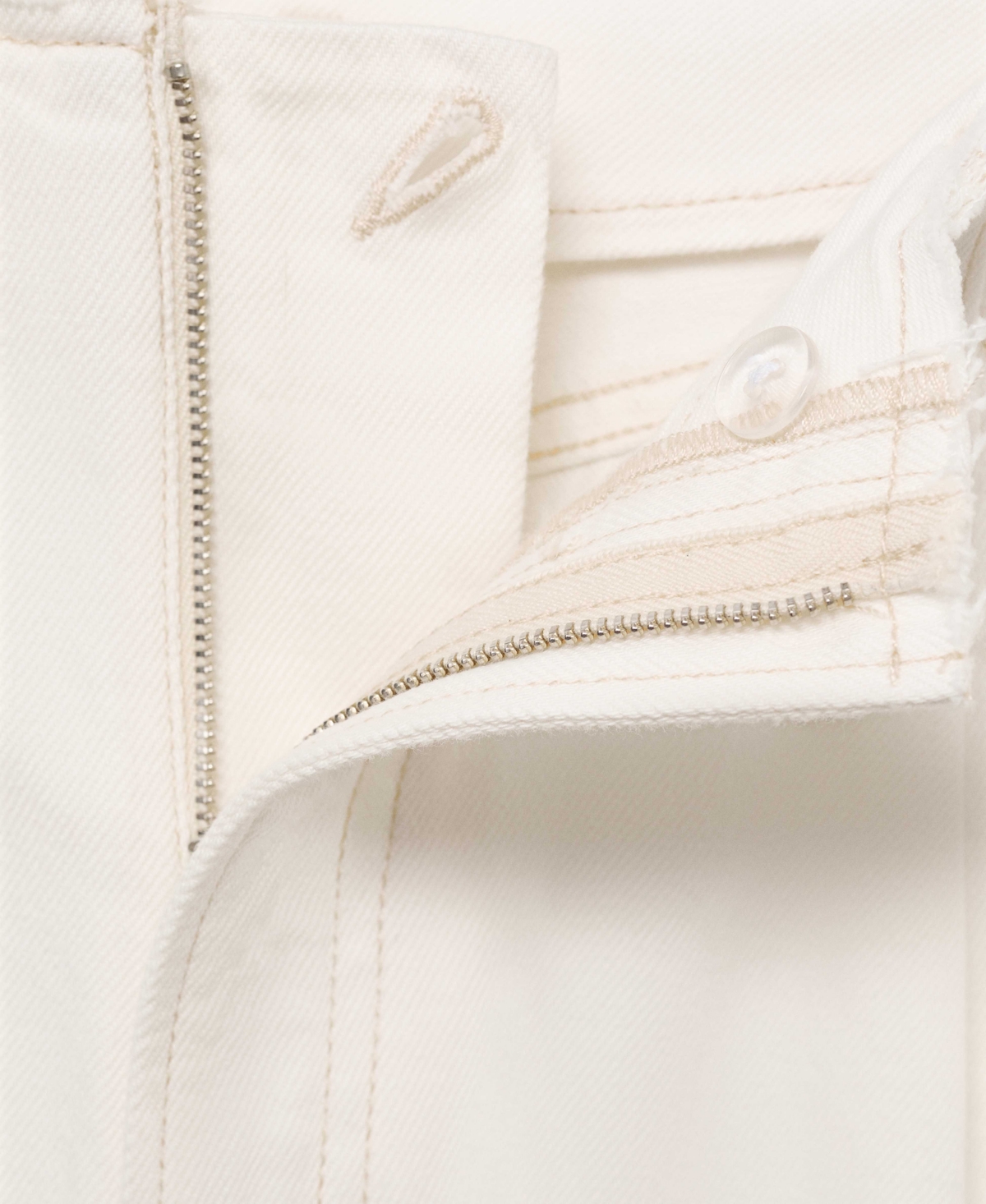 Shop Mango Women's Frayed Waist Wide Leg Denim Pants