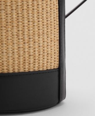 Women's Medium Raffia-Effect Bucket Bag