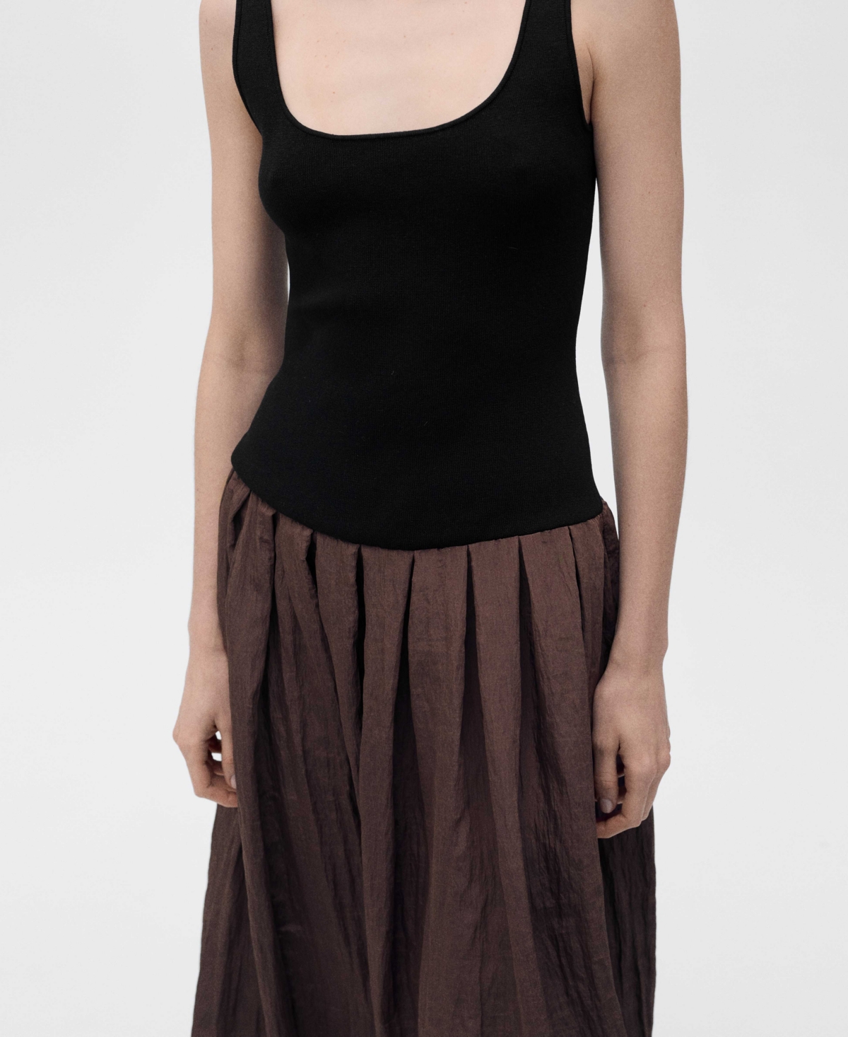 Shop Mango Women's Combined Fabric A-line Dress