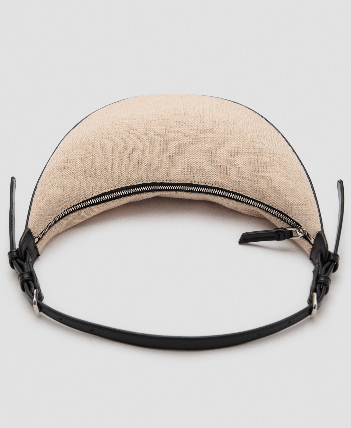 Mango Women's Mini Oval Linen-blend Shoulder Bag