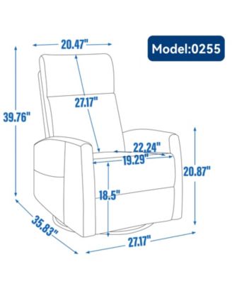 Streamdale Heat Massage Manual Recliner Chair with Rocker and Swivel in Fabric for Living Room
