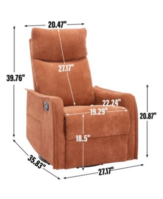 Streamdale Heat Massage Manual Recliner Chair with Rocker and Swivel in Fabric for Living Room