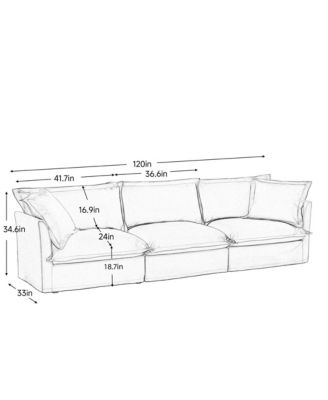 L-Shaped Sectional Sofa with Convertible Ottoman & Pillows
