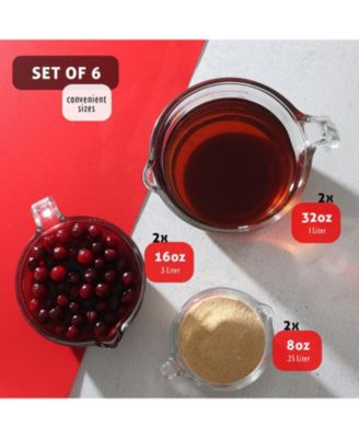 Borosilicate Glass 6-Piece Liquid Measuring Cup Set – Dishwasher, Microwave & Oven Safe