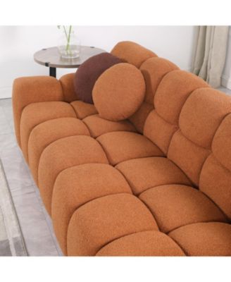 Streamdale Light Brown Boucle 3-Seater Marshmallow Sofa