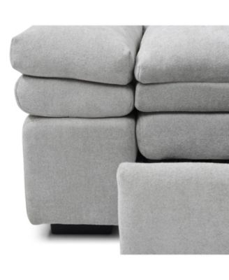 Streamdale Grey Linen Sleeper Sofa Bed with Pull Out Chaise