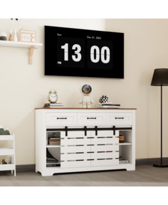 Streamdale 53" Farmhouse Buffet Cabinet with Sliding Barn Doors and Drawers