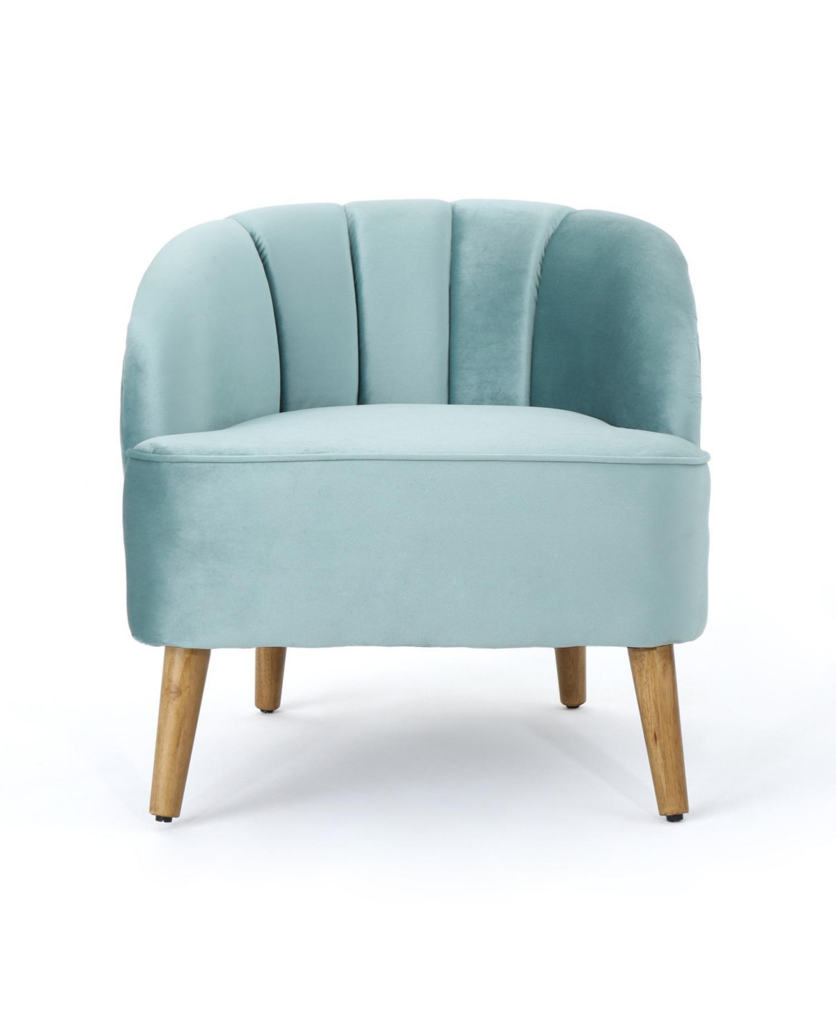 Streamdale Mid-Century Modern Velvet Club Chair With Birch Legs