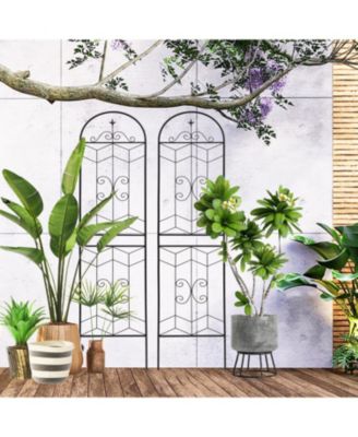 Streamdale 4-Pack Metal Garden Trellis 86.7" Rustproof Black