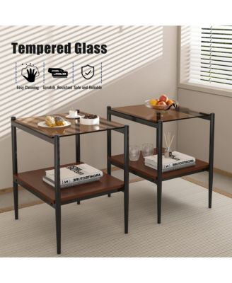 Streamdale Tempered Glass Coffee and End Table Set (3)