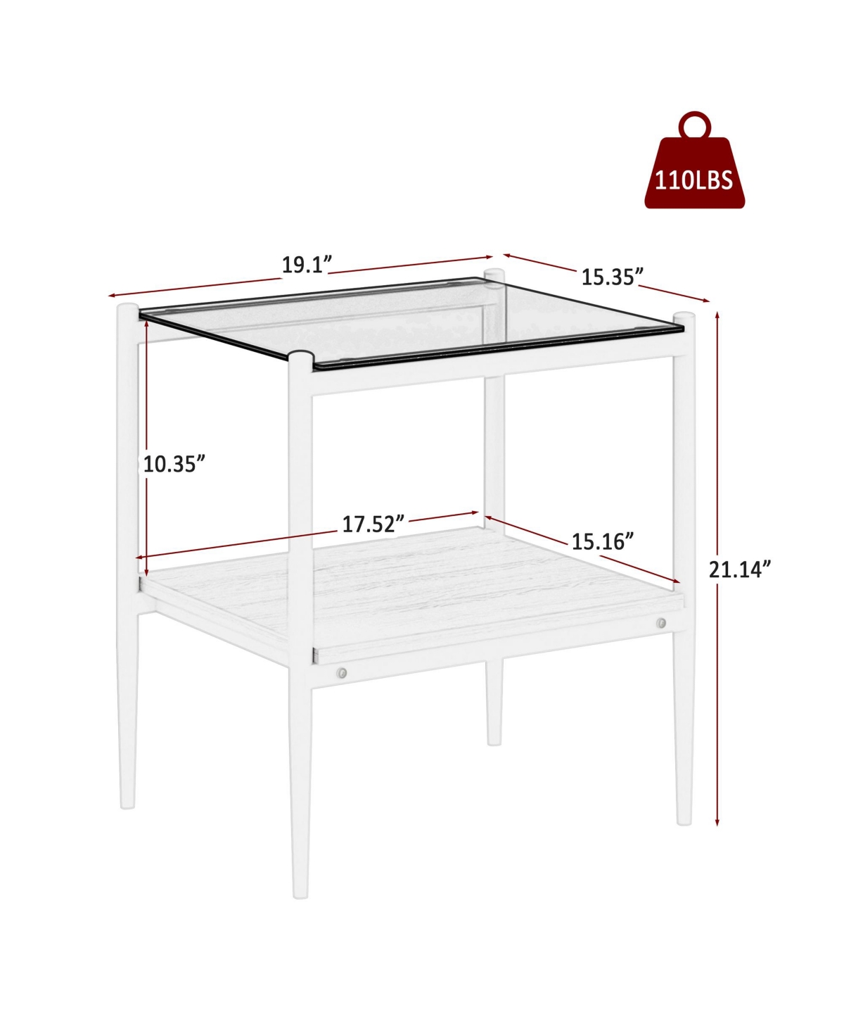 Streamdale Modern Coffee & End Tables Set, Glass & Mdf (Grey)