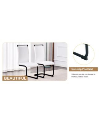 Streamdale Modern Marble Texture Dining Set Grey MDF Table with 4 PU Chairs