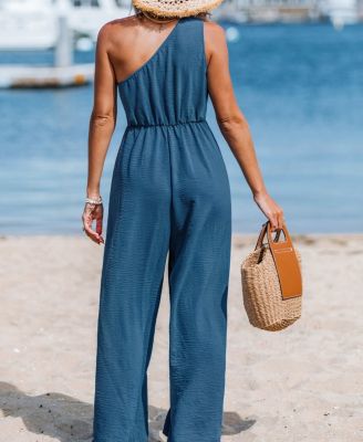 Women's One-Shoulder Wide Leg Jumpsuit
