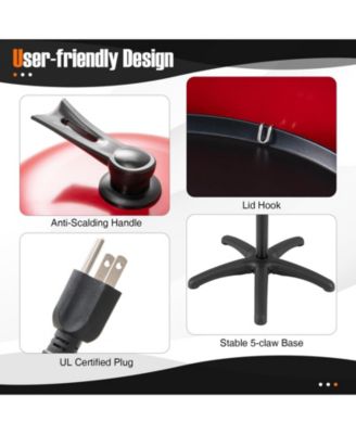 1350 W Outdoor Electric BBQ Grill with Removable Stand