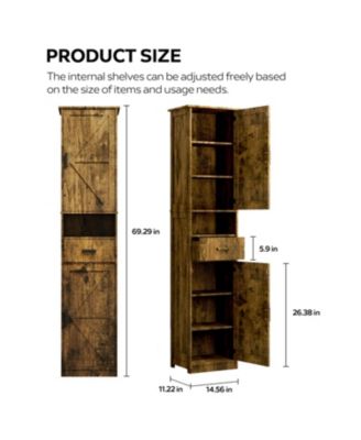 69" Bathroom Storage Cabinet with Barn Doors