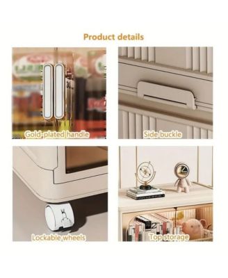 Streamdale Folding Storage Cabinet with Wheels and Magnetic Door