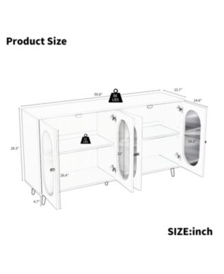 Streamdale Modern Acrylic Sideboard Console for Home & Office, Storage Cabinet