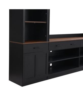 Farmhouse Entertainment Center w/ Bookshelf - 70" TV
