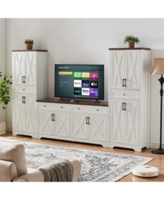 TV Cabinet Set w/ Sideboards, 108.7"L x 68"H