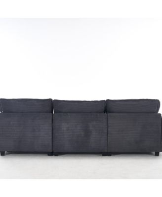 Streamdale Modular Velvet U-Shaped Sofa with Ottoman & Pillows