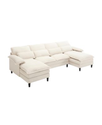 Streamdale U-Shaped Sectional Sofa with Chaise Lounge, BEIGE