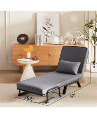  5-in-1 Convertible Chair Bed Comfy, Adjustable, Space-Saving Sleeper
