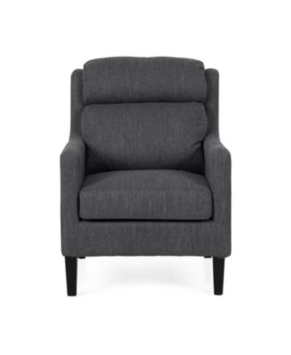 Streamdale 1 Pc. Charcoal Fabric Upholstered Waterfall Back Tapered Rubberwood Leg Contemporary Club Chair