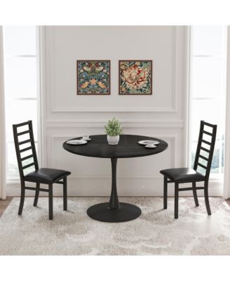Modern Metal Dining Chairs, Set of 2 (Black)