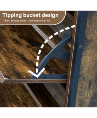 3-Drawer Slim Shoe Cabinet with Metal Handle, Black