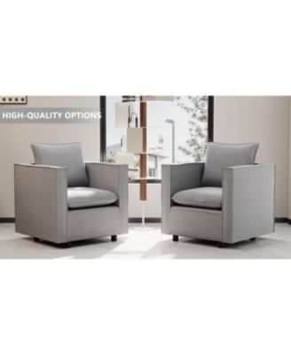 Streamdale Cozy Gray Single Sofa Chair Soft Cushion, Modern Comfort