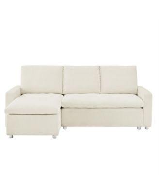 Streamdale L-Shaped Convertible Sofa Bed with Pull-Out Bed, Storage and Washable Covers