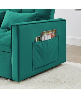 Streamdale 54.33 inch versatile foldable sofa bed in 3 lengths, modern sofa sofa sofa velvet pull-out bed, adjustable back
