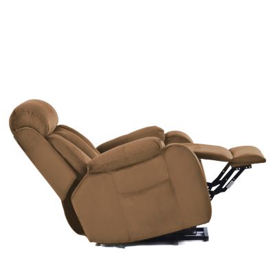 Streamdale 1 Pc. Brown Cashmere Upholstered Anti-Skid Remote-Controlled Power Lift Infinite Recline Sofa Chair