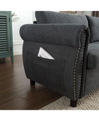 80.7" 2-in-1 Sofa Bed Sleeper with Large Mattress(63"70.93.3 inch), for Living Room Spaces Bedroom