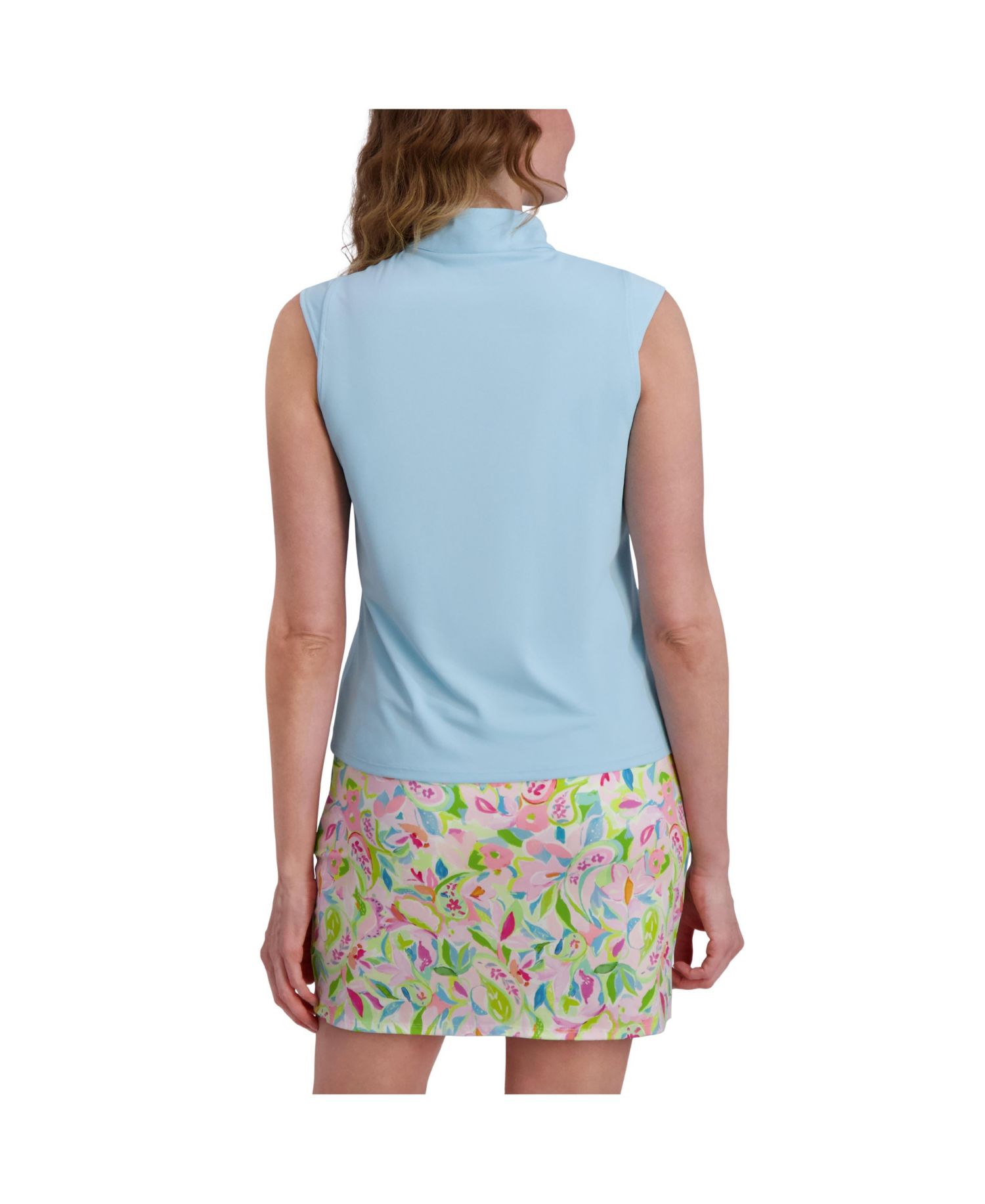 Women's MOCK NECK ZIP FRONT TOP