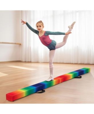 7 Feet Folding Portable Floor Balance Beam with Handles for Gymnasts