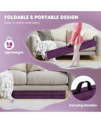 Folding Balance Beam with Solid Wood Base and Anti-slip Bottom